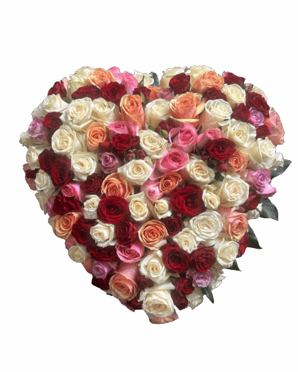 Rouw hart dicht gekleurd